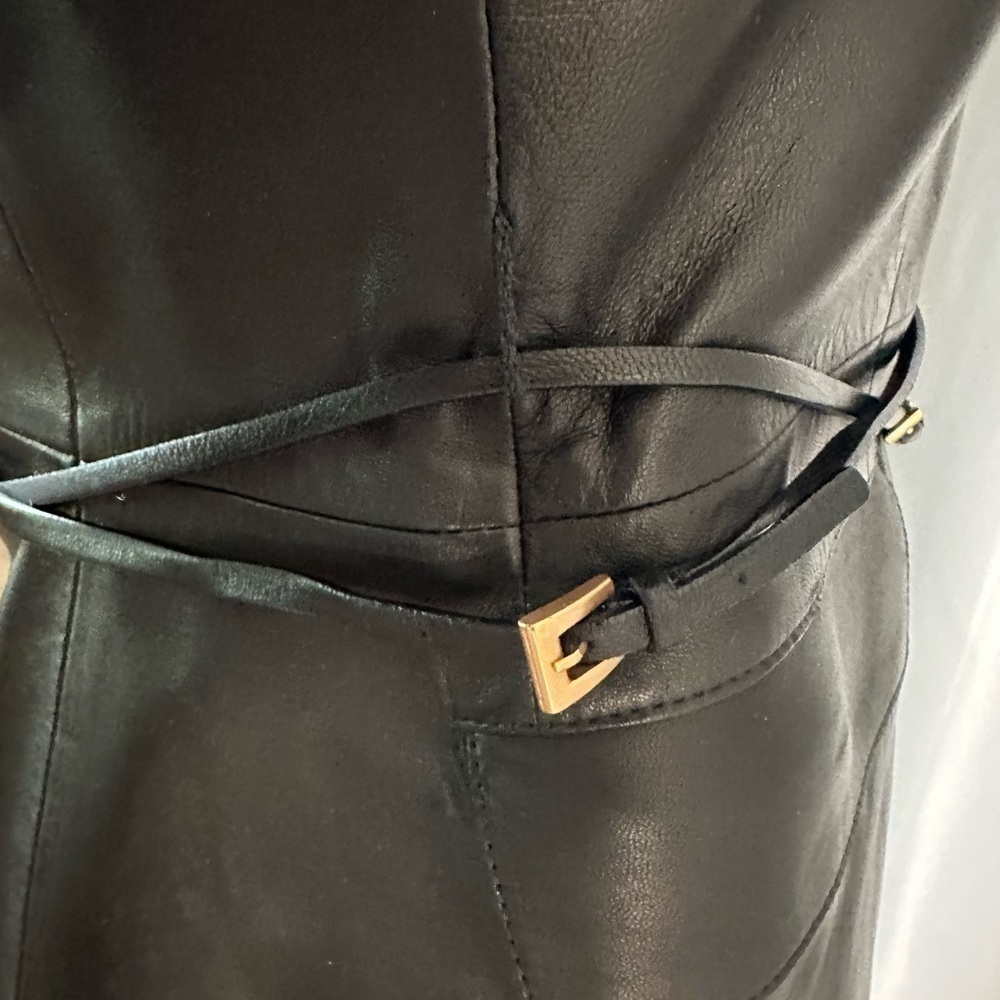 Brand New Prada Black Leather Blazer/Jacket with Detachable Leather Belt - Picture 5 of 11
